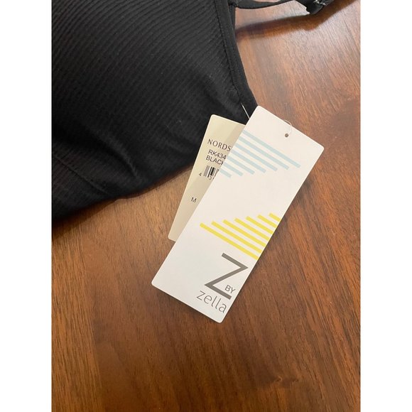 Zella Ribbed Seamless Longline Sports Bralette in Black S M New Nwt Women's - Picture 5 of 6